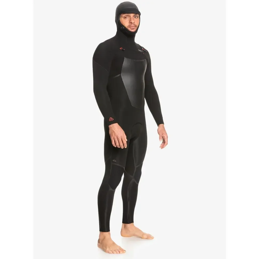 Quiksilver Mens Full Wetsuit 4/3mm Marathon Sessions Hooded Chest Zip Suit